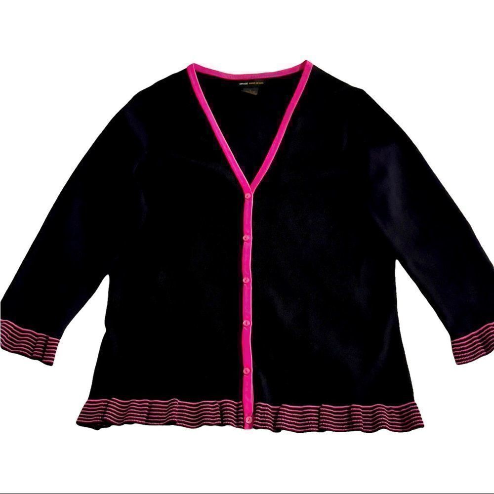 Grace Dane Lewis Ruffe Knit Cardigan LARGE